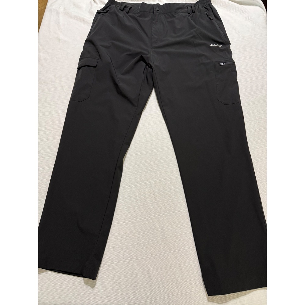 Clothin Mens Black Cargo Hiking Pants Quick Dry Stretch Outdoor Trousers